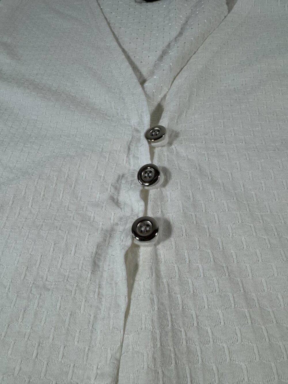 Vintage Haddad White Textured Swim Cover Up Tunic Beach Resort Sleeveless - Picture 3 of 9